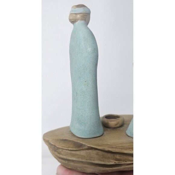 Vtg Jack Black Navajo Pottery Couple Praying On Mesa Ceramic Sculpture Signed - Picture 6 of 14